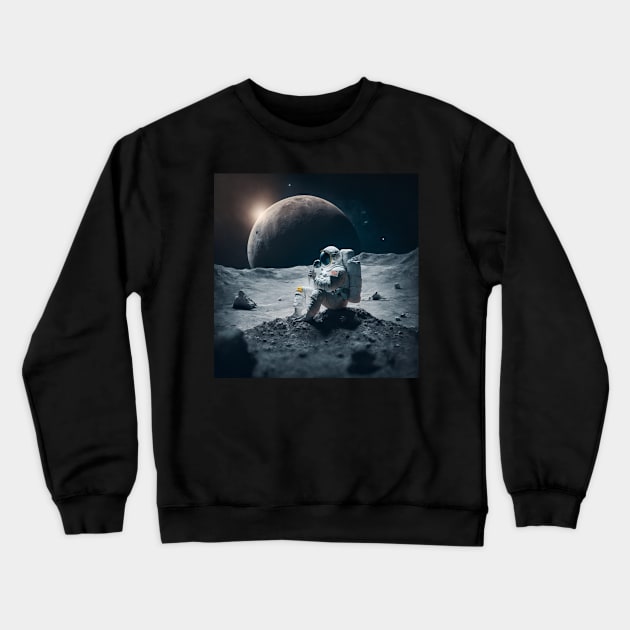 Content Creator on the Moon Crewneck Sweatshirt by Crafty Career Creations